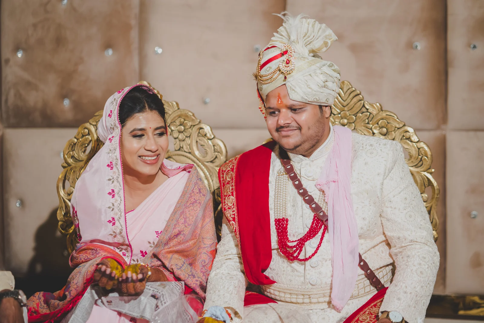 Sacred pheras fire ritual during traditional Indian wedding