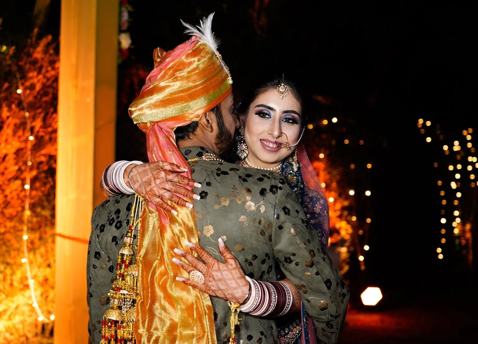 Sacred pheras fire ritual during traditional Indian wedding