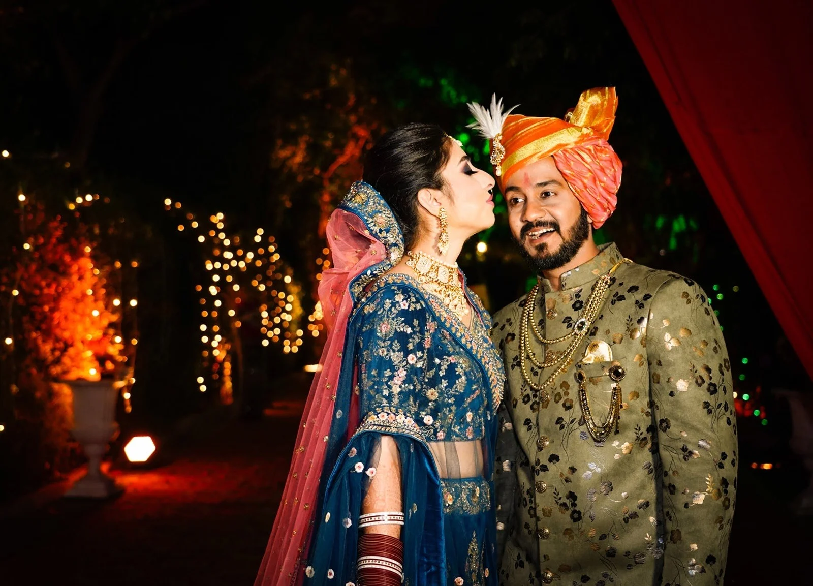 Sacred pheras fire ritual during traditional Indian wedding